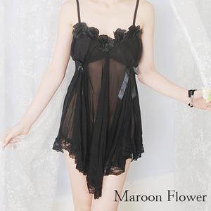 sp-5-1620 Maroon Flower slipwear (T panty set)